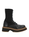 Paloma Barceló Black Leather And Stretch Fabric Ankle Boots