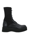 Paloma Barceló Woman Ankle Boots Black Size 8 Leather, Textile Fibers In Black