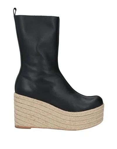 Paloma Barceló Woman Ankle Boots Black Size 9.5 Leather