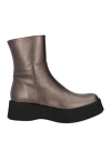 Paloma Barceló Woman Ankle Boots Bronze Size 9 Leather In Yellow