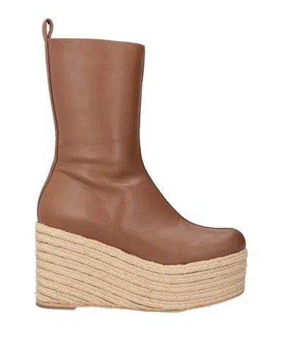 Paloma Barceló Woman Ankle Boots Brown Size 9 Leather