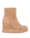 Paloma Barceló Woman Ankle Boots Camel Size 9.5 Leather In Beige