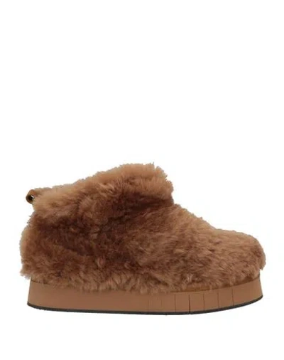 Paloma Barceló Woman Ankle Boots Camel Size 8 Shearling
