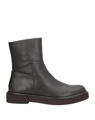 Paloma Barceló Woman Ankle Boots Dark Brown Size 10 Leather