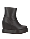 Paloma Barceló Woman Ankle Boots Dark Brown Size 8 Leather