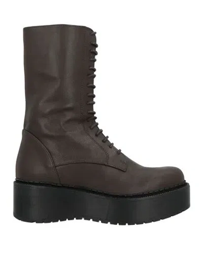 Paloma Barceló Woman Ankle Boots Dark Brown Size 9.5 Leather
