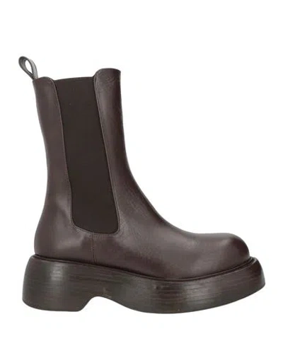 Paloma Barceló Woman Ankle Boots Dark Brown Size 9.5 Soft Leather