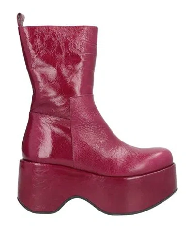 Paloma Barceló Woman Ankle Boots Garnet Size 6 Soft Leather