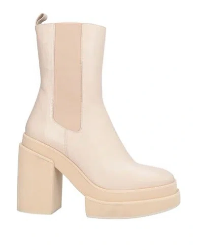Paloma Barceló Woman Ankle Boots Ivory Size 9.5 Leather