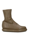 Paloma Barceló Woman Ankle Boots Khaki Size 7 Textile Fibers In Beige
