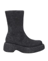 Paloma Barceló Woman Ankle Boots Lead Size 8 Textile Fibers In Grey
