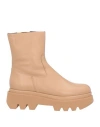 Paloma Barceló Woman Ankle Boots Light Brown Size 10 Leather In Beige