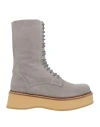 Paloma Barceló Woman Ankle Boots Light Grey Size 9.5 Leather