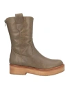 Paloma Barceló Woman Ankle Boots Military Green Size 8 Leather