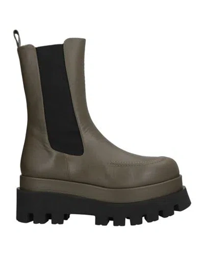 Paloma Barceló Woman Ankle Boots Military Green Size 8 Soft Leather