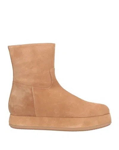 Paloma Barceló Woman Ankle Boots Sand Size 8 Leather
