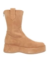 Paloma Barceló Woman Ankle Boots Sand Size 9.5 Leather In Neutral