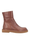 Paloma Barceló Woman Ankle Boots Tan Size 7 Leather In Brown