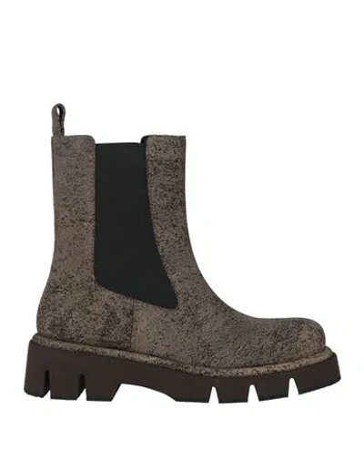 Paloma Barceló Woman Ankle Boots Taupe Size 8 Leather In Brown