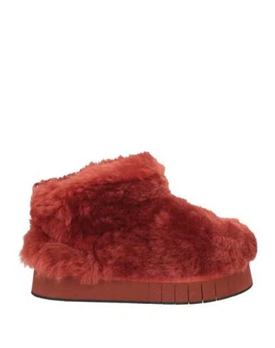 Paloma Barceló Woman Ankle Boots Tomato Red Size 6 Shearling