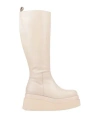Paloma Barceló Woman Boot Beige Size 9.5 Soft Leather In White