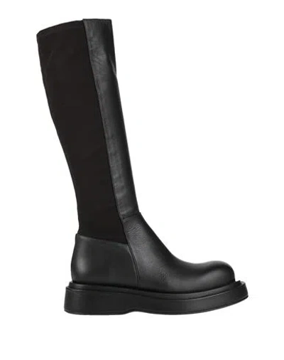 Paloma Barceló Woman Boot Black Size 7 Leather, Textile Fibers
