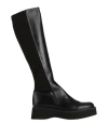 Paloma Barceló Woman Boot Black Size 7 Leather, Elastic Fibres In Black