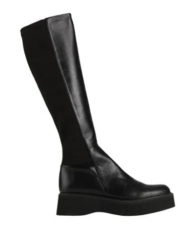 Paloma Barceló Woman Boot Black Size 7 Leather, Elastic Fibres