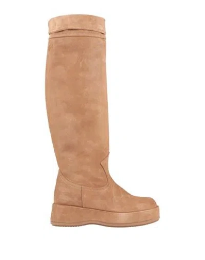 Paloma Barceló Woman Boot Camel Size 7 Leather In Beige