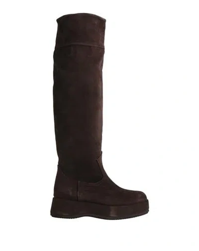 Paloma Barceló Woman Boot Dark Brown Size 8 Leather