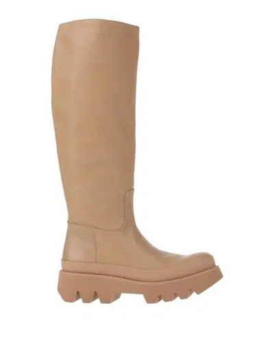 Paloma Barceló Woman Boot Sand Size 9 Soft Leather In Beige