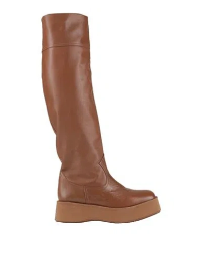 Paloma Barceló Woman Boot Tan Size 7 Leather In Brown