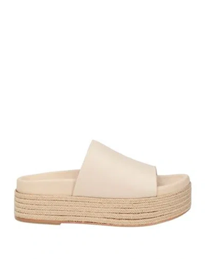 Paloma Barceló Woman Espadrilles Beige Size 7 Leather In Pink