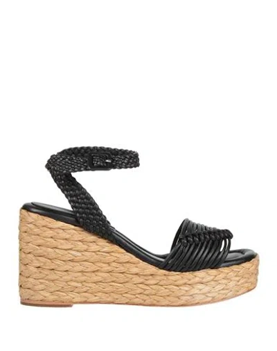 Paloma Barceló Woman Espadrilles Black Size 10 Leather