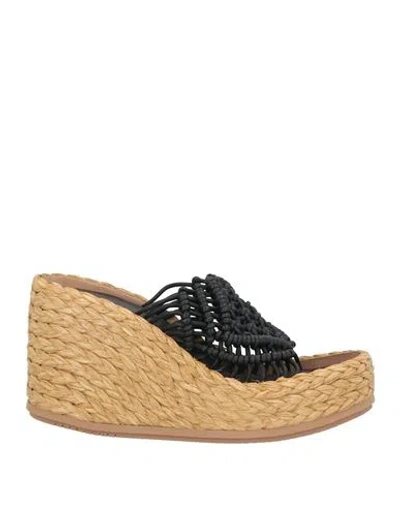 Paloma Barceló Woman Espadrilles Black Size 10 Leather