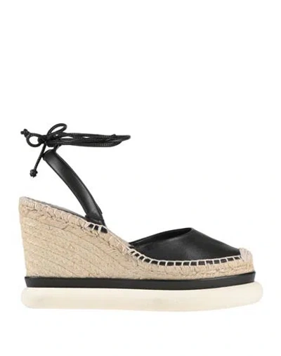Paloma Barceló Woman Espadrilles Black Size 10 Leather