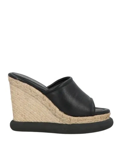 Paloma Barceló Woman Espadrilles Black Size 6 Leather