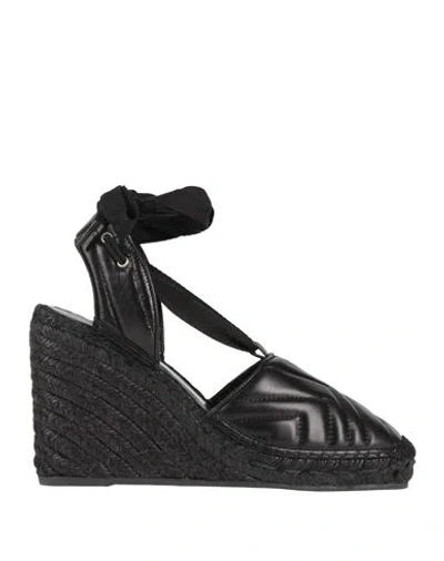 Paloma Barceló Woman Espadrilles Black Size 7 Leather