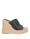 Paloma Barceló Woman Espadrilles Black Size 10 Leather