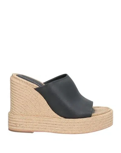 Paloma Barceló Woman Espadrilles Black Size 10 Leather
