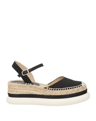 Paloma Barceló Woman Espadrilles Black Size 10 Textile Fibers