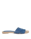Paloma Barceló Woman Espadrilles Blue Size 6 Leather