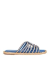 Paloma Barceló Woman Espadrilles Blue Size 8 Textile Fibers