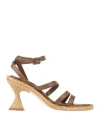 Paloma Barceló Woman Espadrilles Brown Size 7 Leather