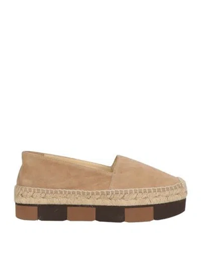Paloma Barceló Woman Espadrilles Camel Size 7 Leather In Brown