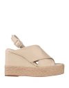 Paloma Barceló Woman Espadrilles Cream Size 10 Leather In White