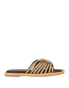 Paloma Barceló Woman Sandals Dark Brown Size 6 Textile Fibers In Brown