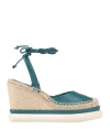 Paloma Barceló Woman Espadrilles Deep Teal Size 6 Leather