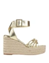 Paloma Barceló Woman Espadrilles Gold Size 7 Leather In Gold