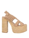 Paloma Barceló Woman Espadrilles Light Brown Size 8 Leather In Beige